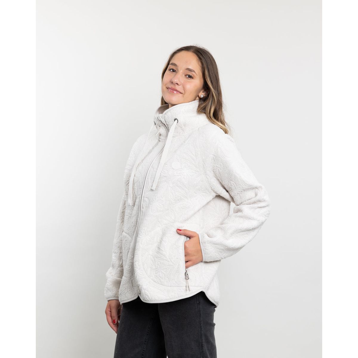 POLEMIC - Poleron mujer polar sherpa Textura hot print Polemic