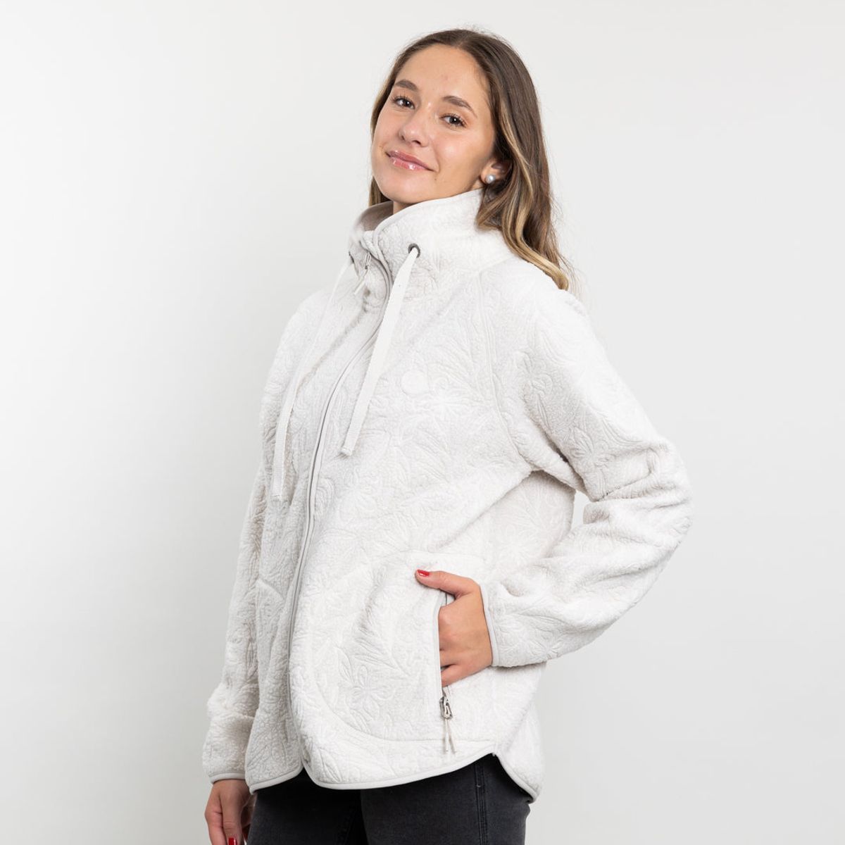 POLEMIC - Poleron mujer polar sherpa Textura hot print Polemic