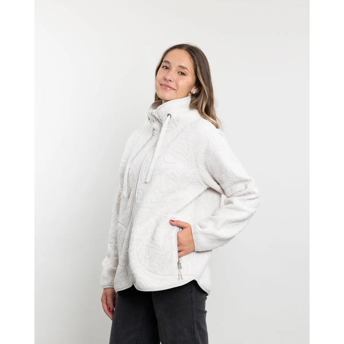 POLEMIC - Poleron mujer polar sherpa Textura hot print Polemic