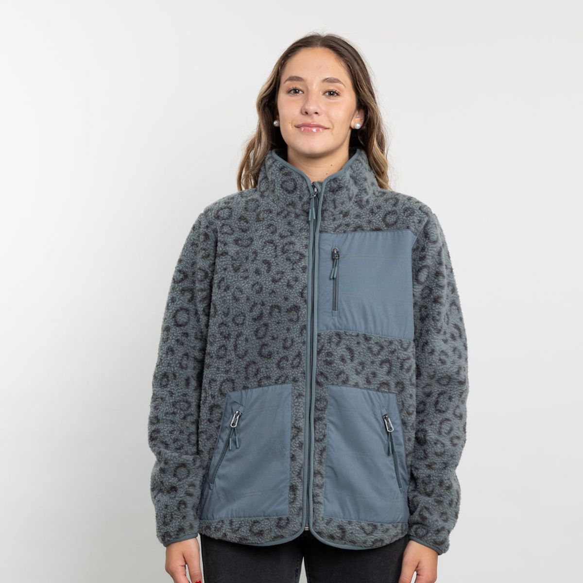 POLEMIC - Poleron mujer Polar estampado Sherpa full cierre Polemic
