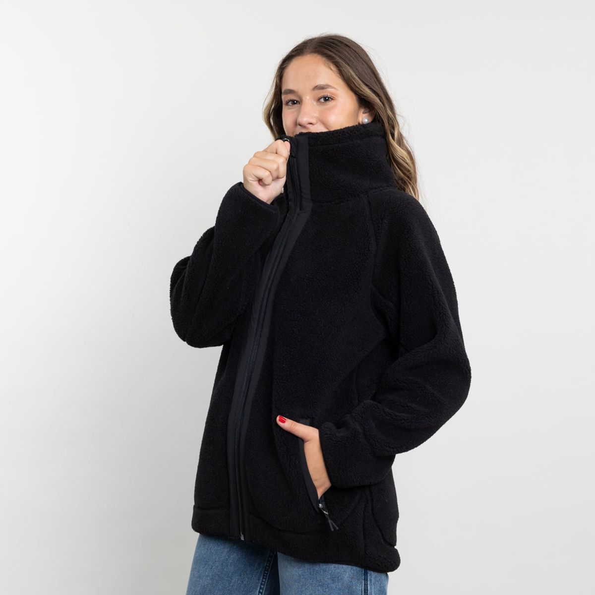 POLEMIC - Poleron mujer Chaqueta de polar cuello alto Sherpa Polemic
