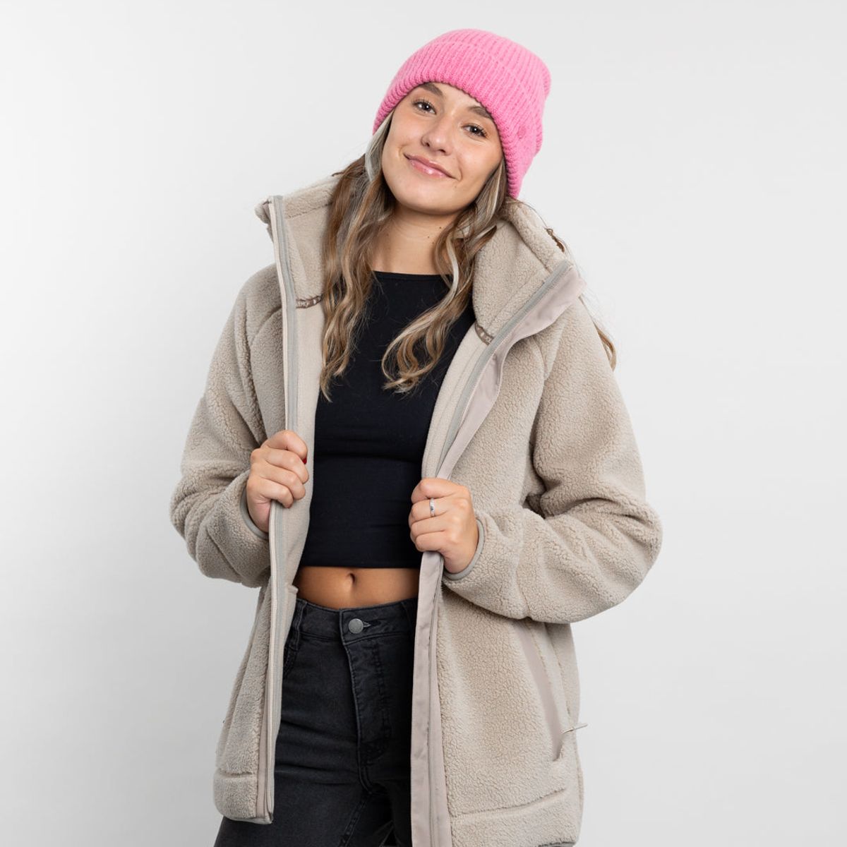 POLEMIC - Poleron mujer Chaqueta de polar cuello alto Sherpa Polemic