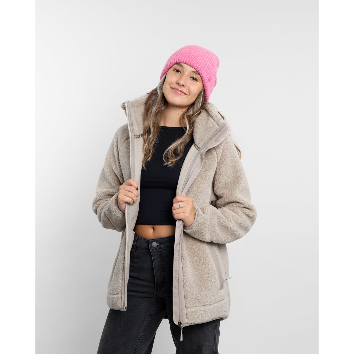 POLEMIC - Poleron mujer Chaqueta de polar cuello alto Sherpa Polemic