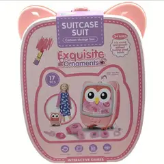GENERICO - Maletín Infantil Búho 17 Piezas Set Belleza Niñas