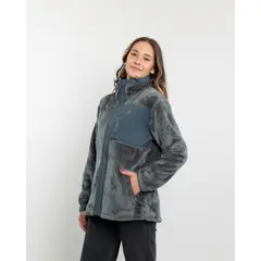 POLEMIC - Poleron mujer Polar shaggy bonded Verde