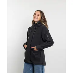 POLEMIC - Chaqueta gabardina mujer con interior Sherpa Negro