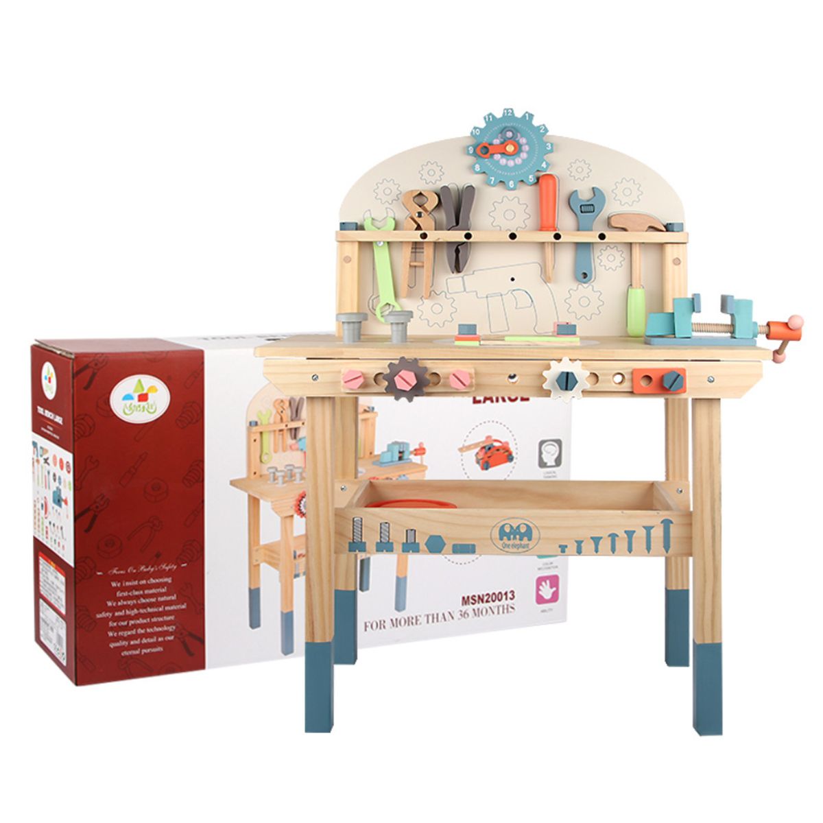 ABC - Banco de Herramientas de Madera Infantil  Taller Didáctico Educativo