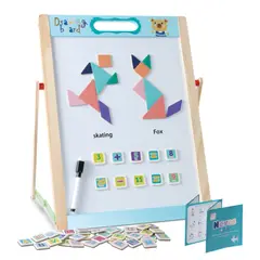 ABC - Pizarra Infantil 2 en 1 – Tiza y Acrílica con Letras y Números