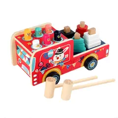 ABC - Camión Didáctico de Madera Juego de Golpear y Encajar