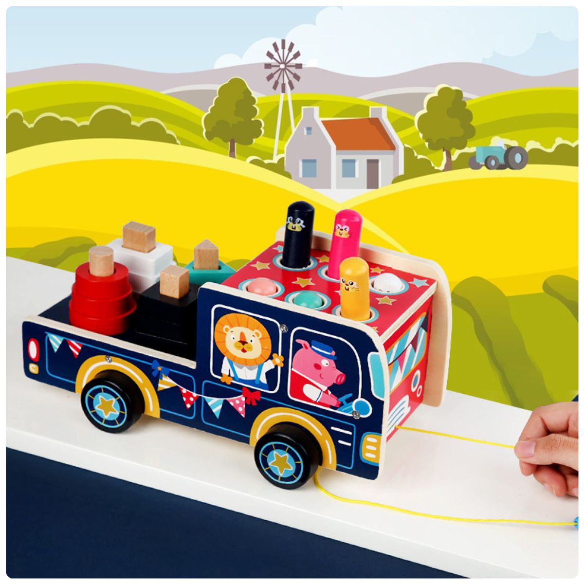 ABC - Camión Didáctico de Madera  Juego de Golpear y Encajar