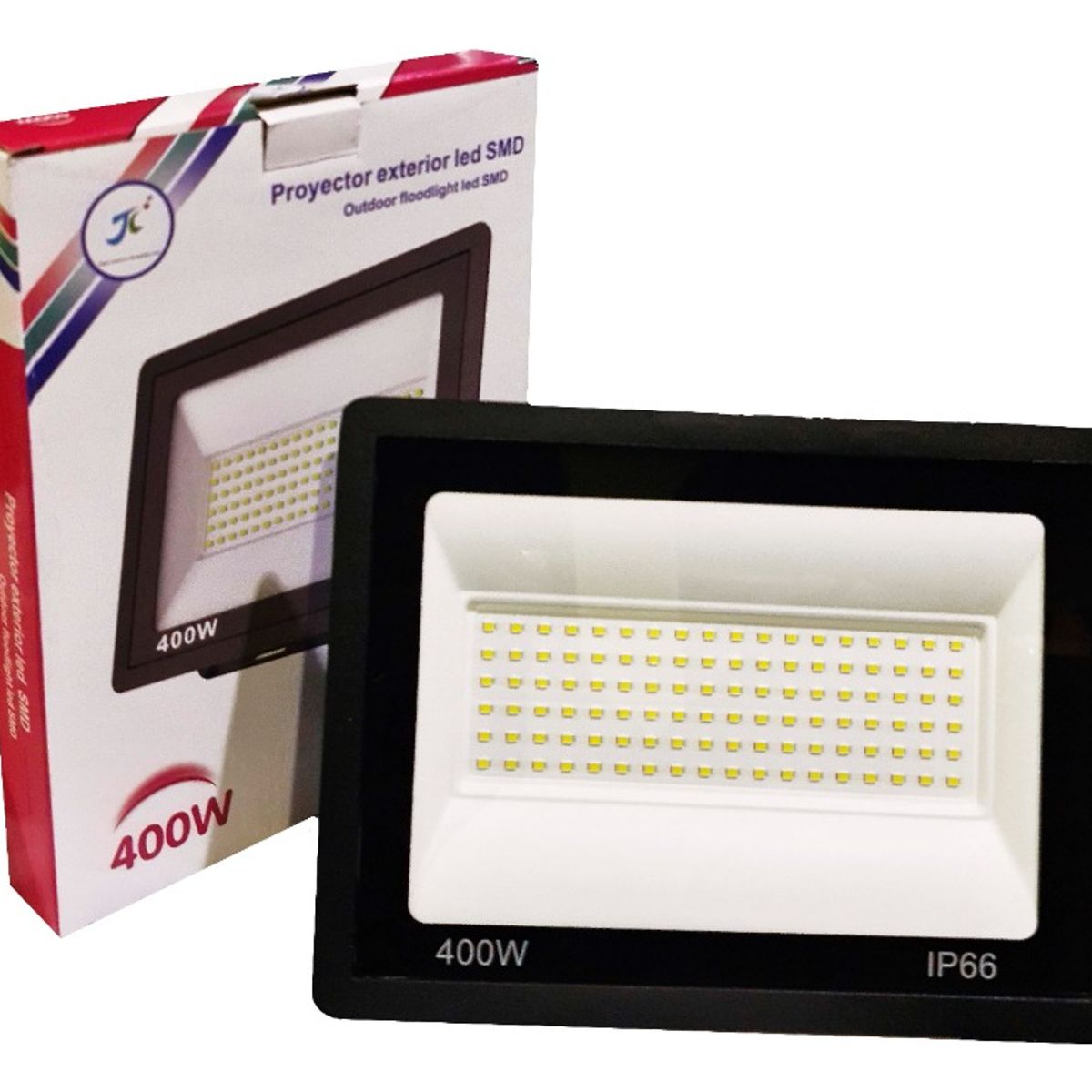 GENERICO - Foco Proyector Plano Led Reflector Multiled 400w Exterior Negro - 003362