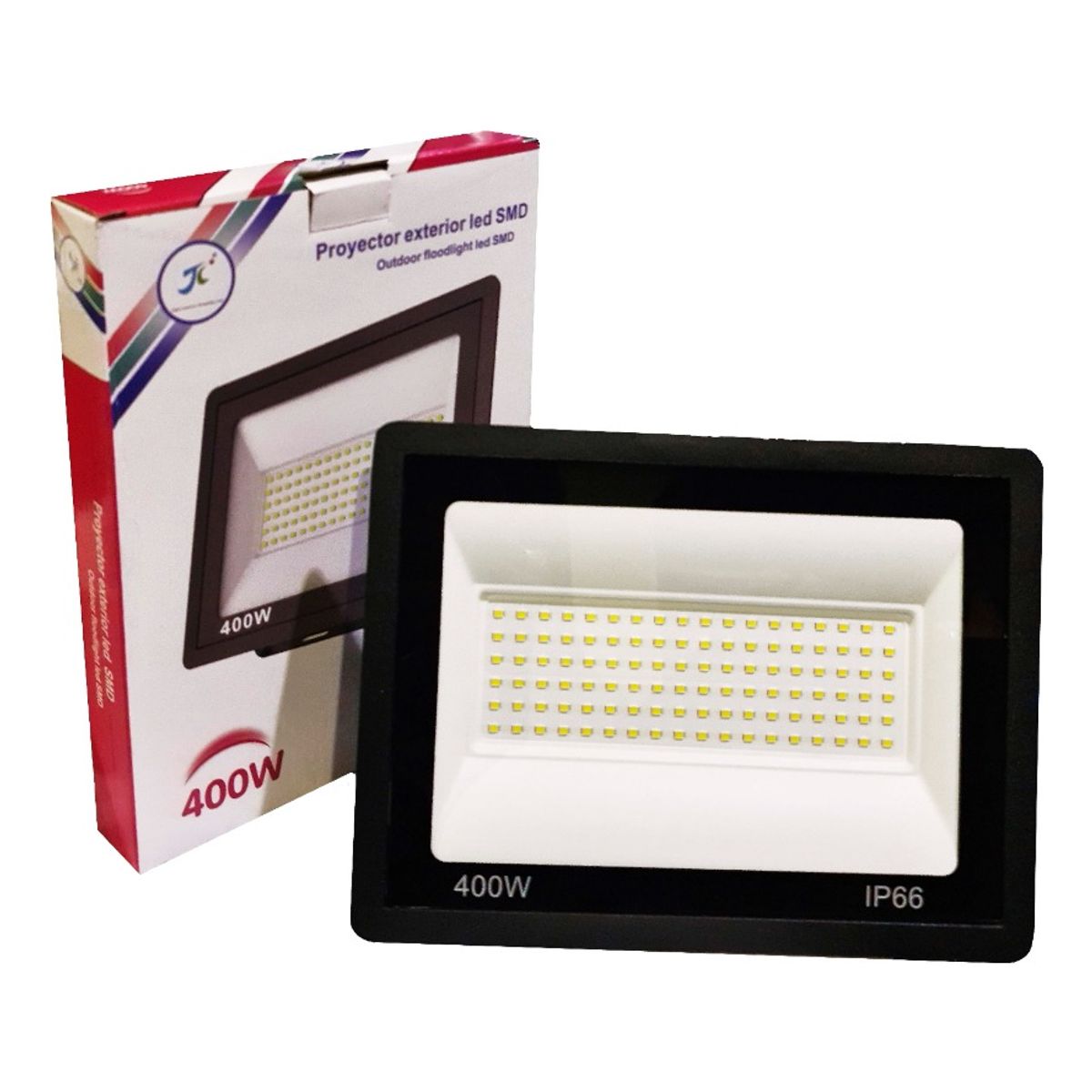 GENERICO - Foco Proyector Plano Led Reflector Multiled 400w Exterior Negro - 003362
