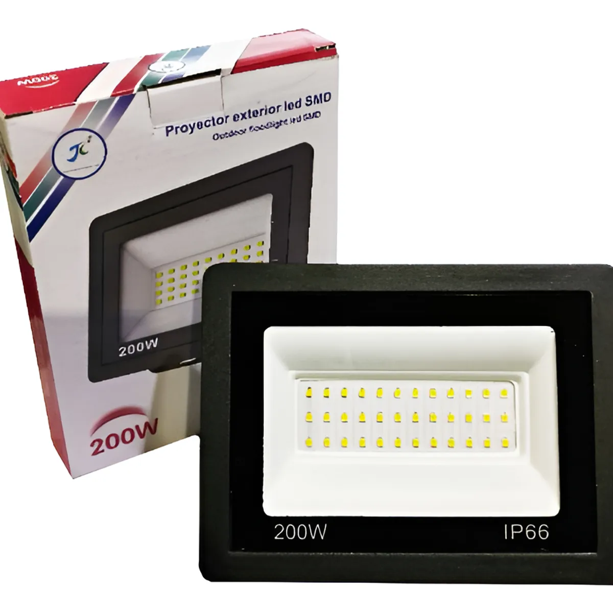 GENERICO - Foco Proyector Plano Led Reflector Multiled 200w Exterior Negro - 003361