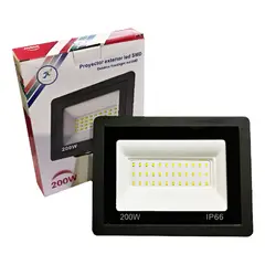 GENERICO - Foco Proyector Plano Led Reflector Multiled 200w Exterior Negro - 003361