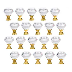 GENERICO - Tirador Cristal Forma Diamante Para Cajón Armario 20pcs 25mm Dorado - 338044