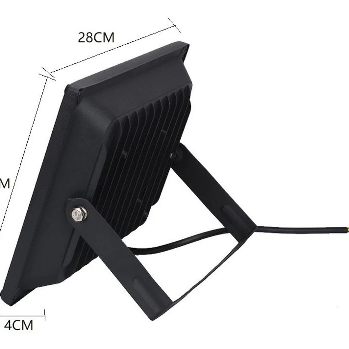 GENERICO - Foco Proyector Led Plano Reflector Multiled 200w Exterior Negro Calido-003161 B11