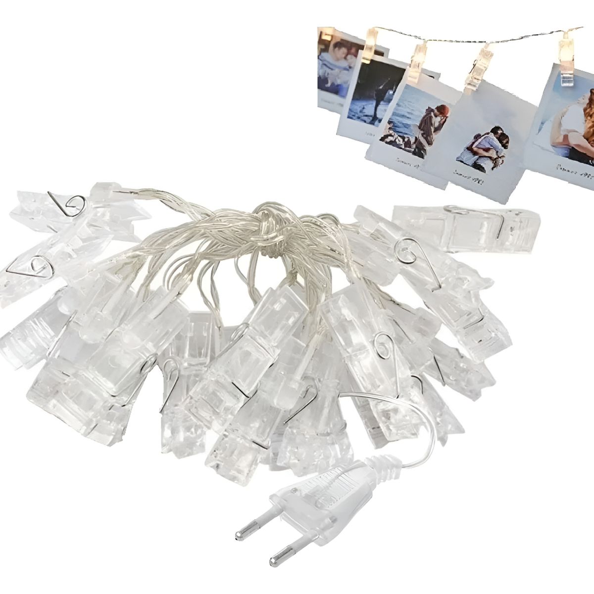 GENERICO - Guirnalda Luces Led Clip 20 Pinzas Perritos Porta Foto 4 Mts 263004 C17