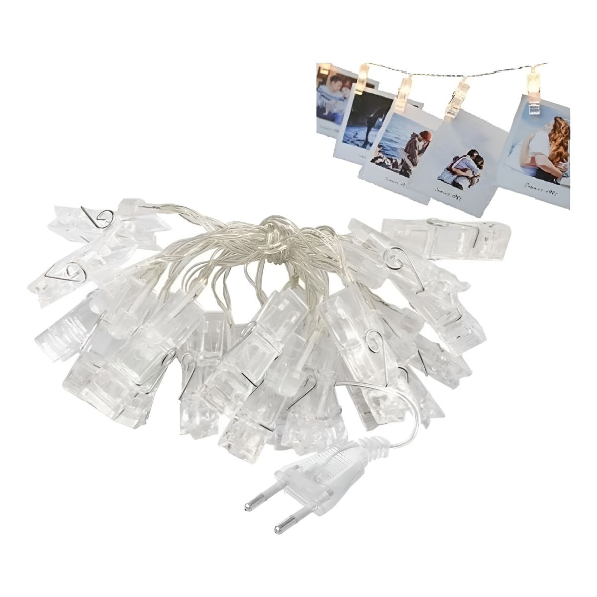 GENERICO - Guirnalda Luces Led Clip 20 Pinzas Perritos Porta Foto 4 Mts 263004 C17