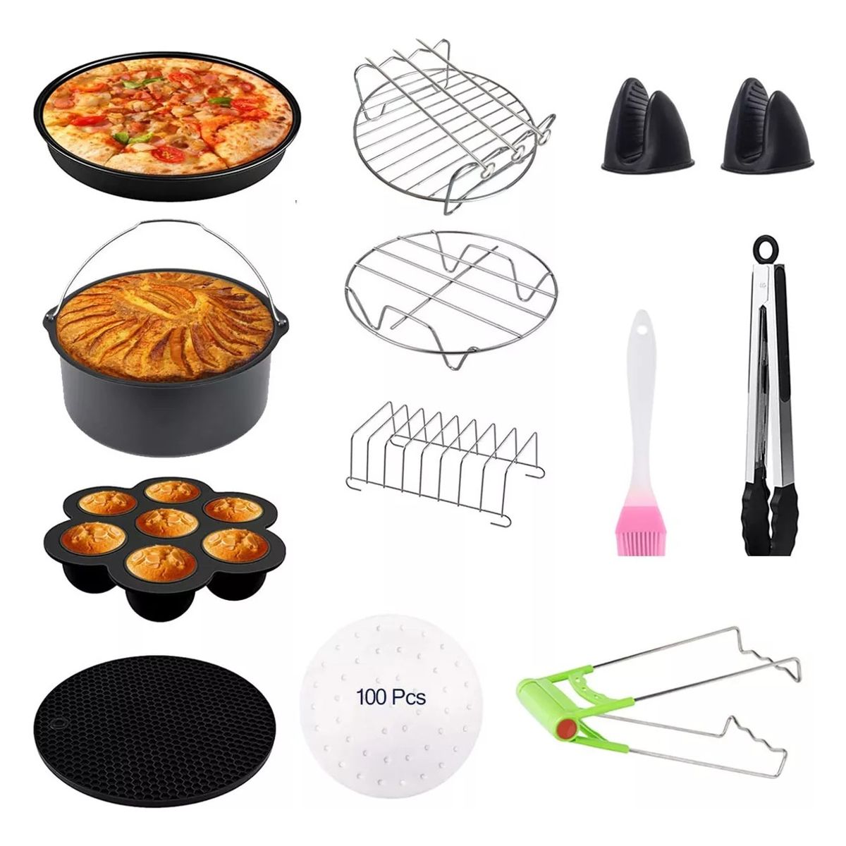 GENERICO - Kit 12 De Accesorios De Freidora De Aire De Calidad