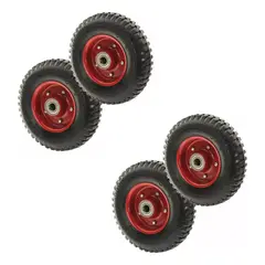 GENERICO - Set 4 Ruedas De Caucho 8 Pulgadas Maciza Para Yegua O Carro Rojo - 329010