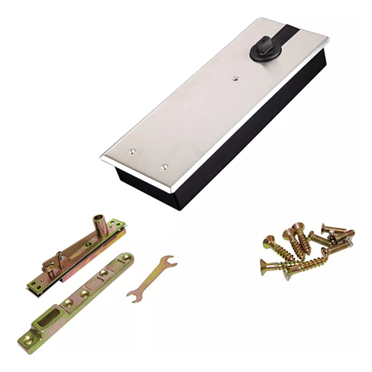 GENERICO - Quicio Hidráulico 130 Kg Para Puerta De Madera Y Aluminio Plata - 338003