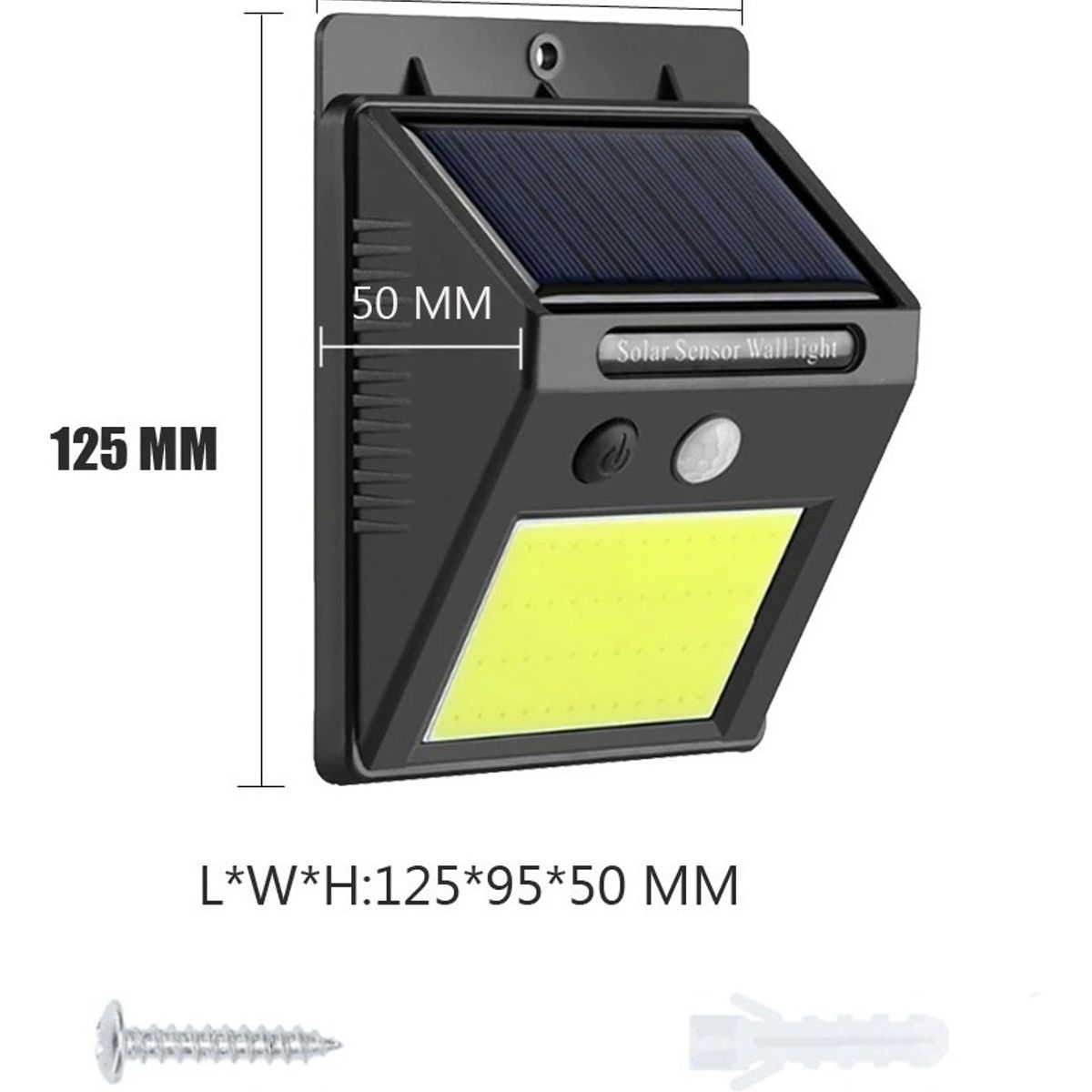 GENERICO - Foco Led Solar 48led Con Sensor Movimiento Exterior 003233 Negro Blanco
