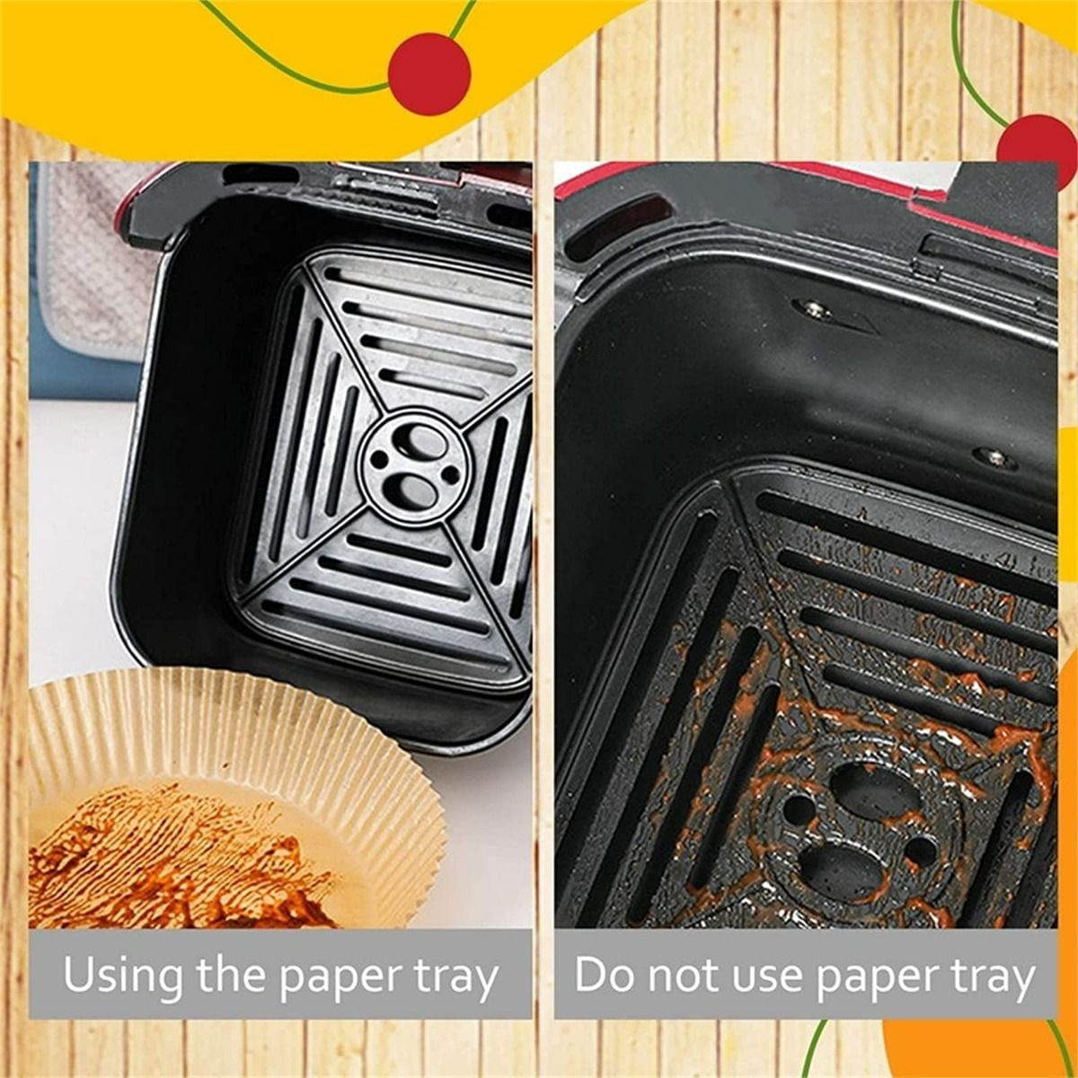 GENERICO - Forros Desechables Antiadherente Freidora 100 Pcs Air Fryer