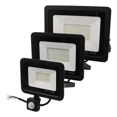 GENERICO - Foco Led Exterior Con Sensor Movimiento 200w Ip66 003167 Negro Blanco Frío-003167 B13