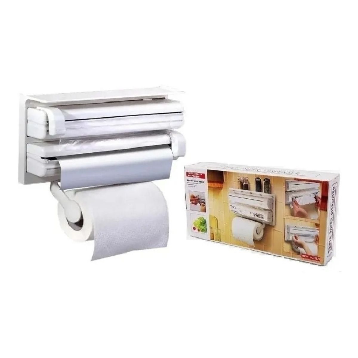 GENERICO - Dispensador Corta Fácil Triple Papel De Cocina Toalla 228035 228035 B43