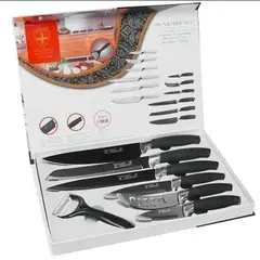 GENERICO - Set Juego 6 Cuchillos Profesionales Cocina Acero Inoxidable + Pelador