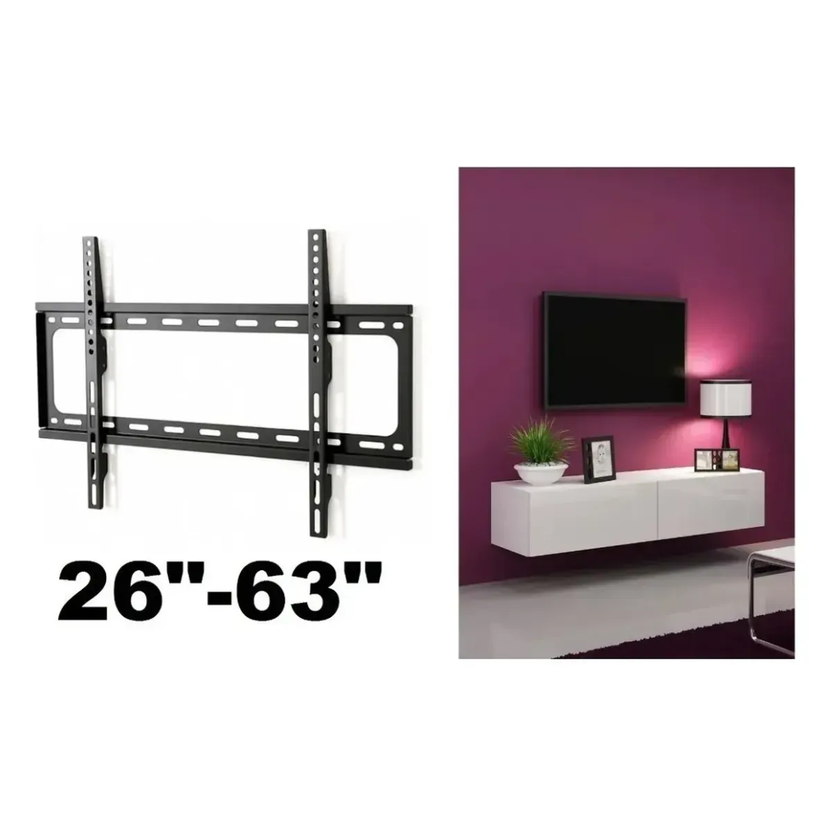 GENERICO - Soporte Base TV 26 a 63 Pulgadas Fijo Hasta 50 kg