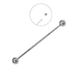 ELBAULDEJUMA - Piercing Industrial Titanio ASTM F-136 Plateado Zirconias