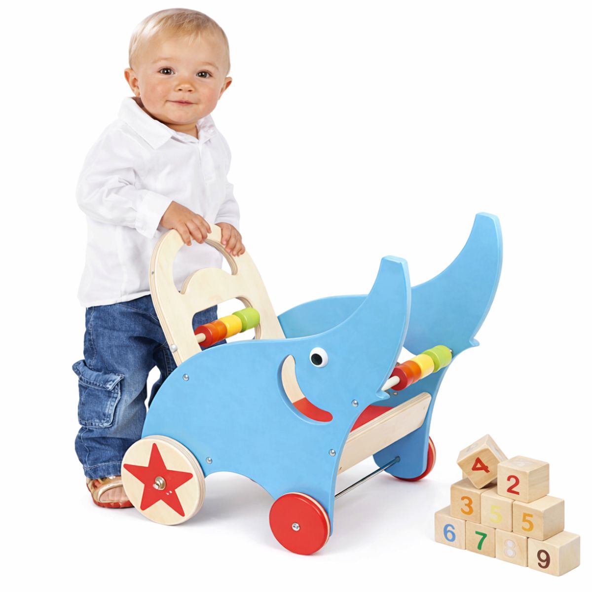ABC - Caminadora de Madera Infantil Elefante