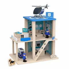 ABC - Estación de Policía de Madera con Helipuerto Centro Completo
