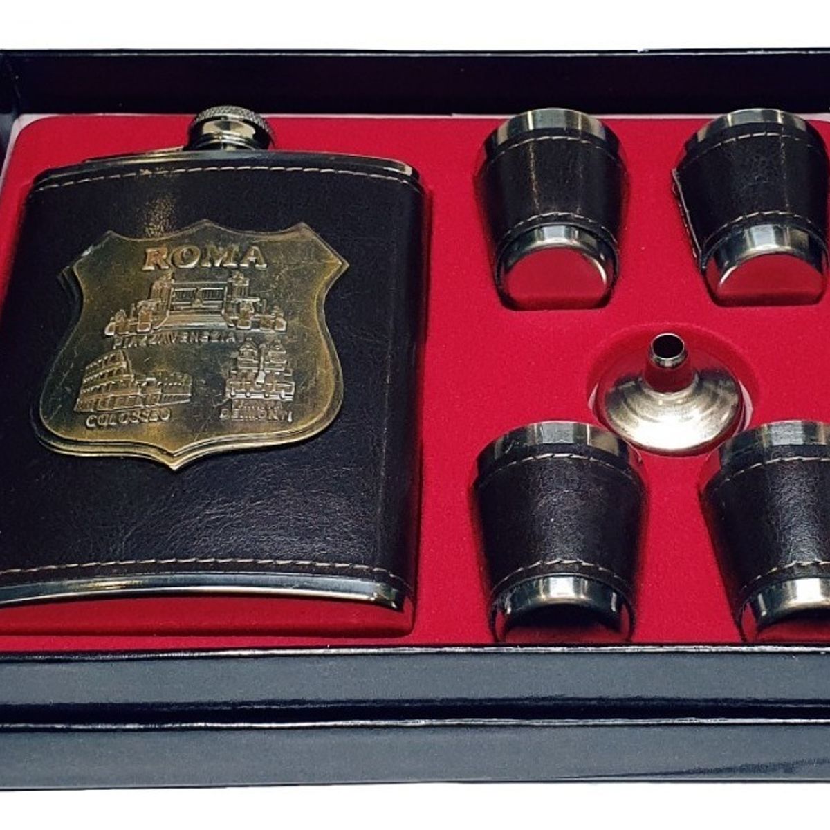 GENERICO - Set Petaca 8oz Para Whisky Coctelera Viaje Camping Acero 262167