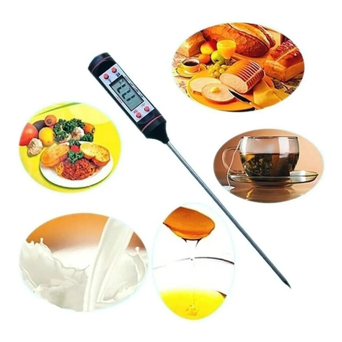 GENERICO - Pack 3 Termometro Cocina Digital Alimentos Repostería Carne Negro - 262079