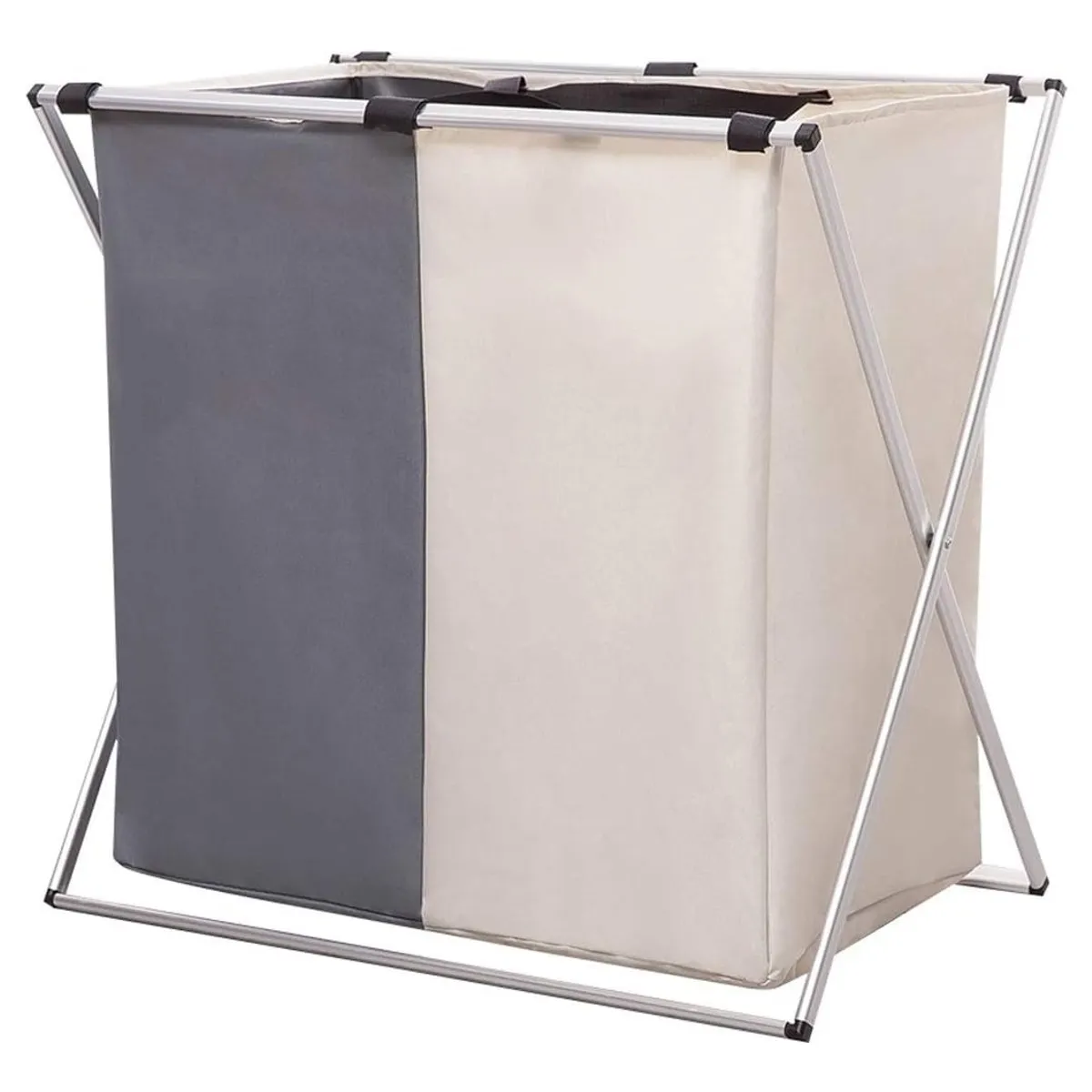 GENERICO - Canasto Ropa Sucia Plegable Con Doble Separacion De Ropa Doble - 331004