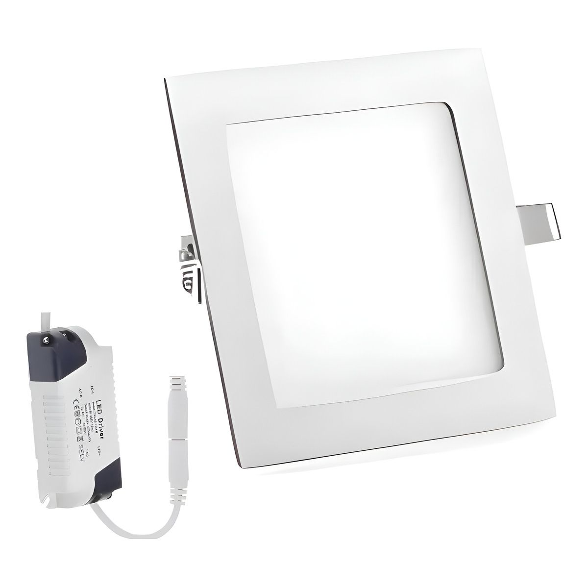 GENERICO - X5 Foco Panel Plafón Led 24w Embutido Cuadrado Luz Frio