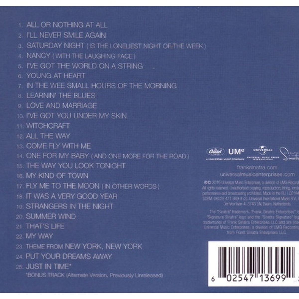 HITWAY MUSIC - FRANK SINATRA - ULTIMATE SINATRA - CD