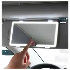 IRM - Espejo con luz LED para auto espejo de maquillaje para visera elastico