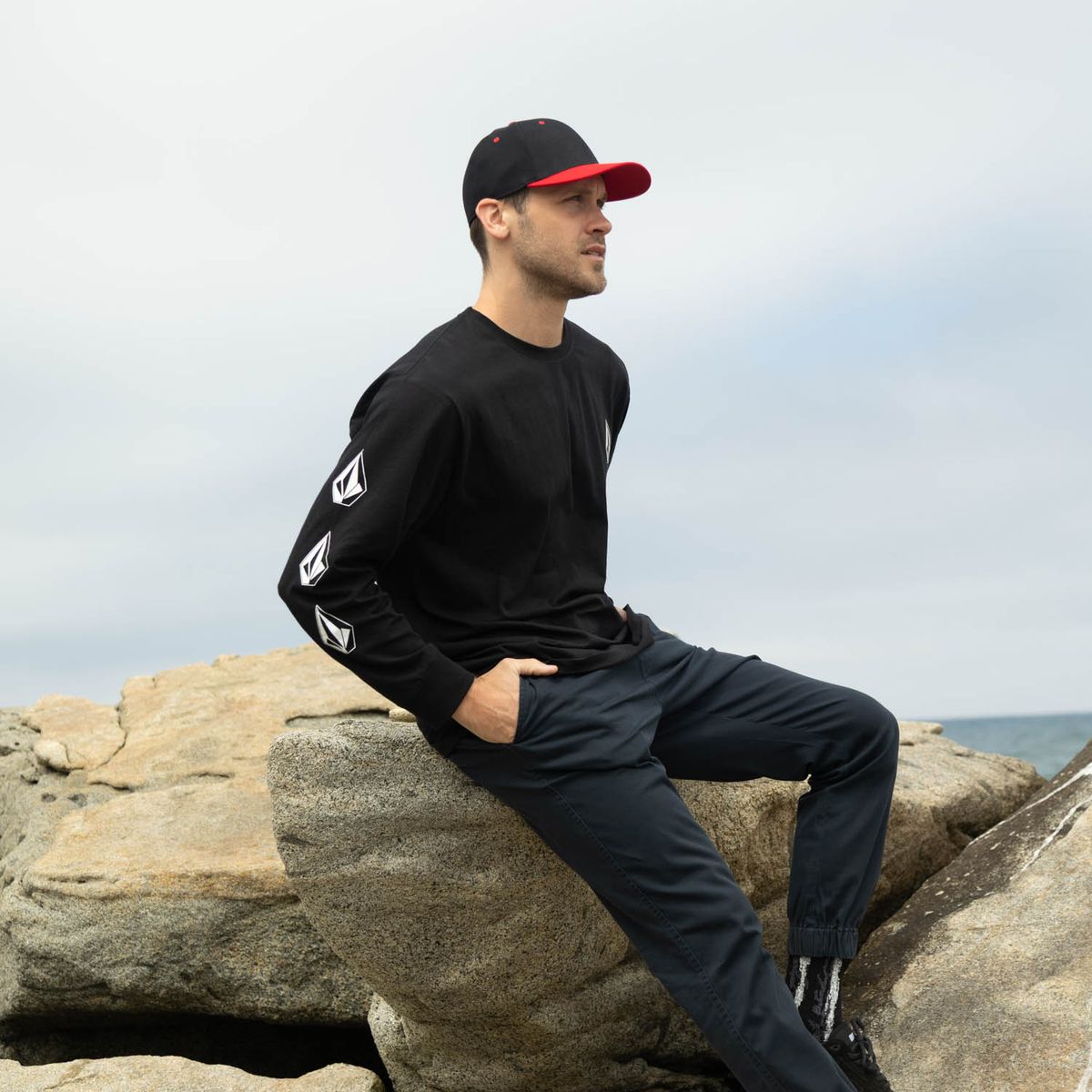 VOLCOM - Polera ML Sotne Negro Hombre Volcom