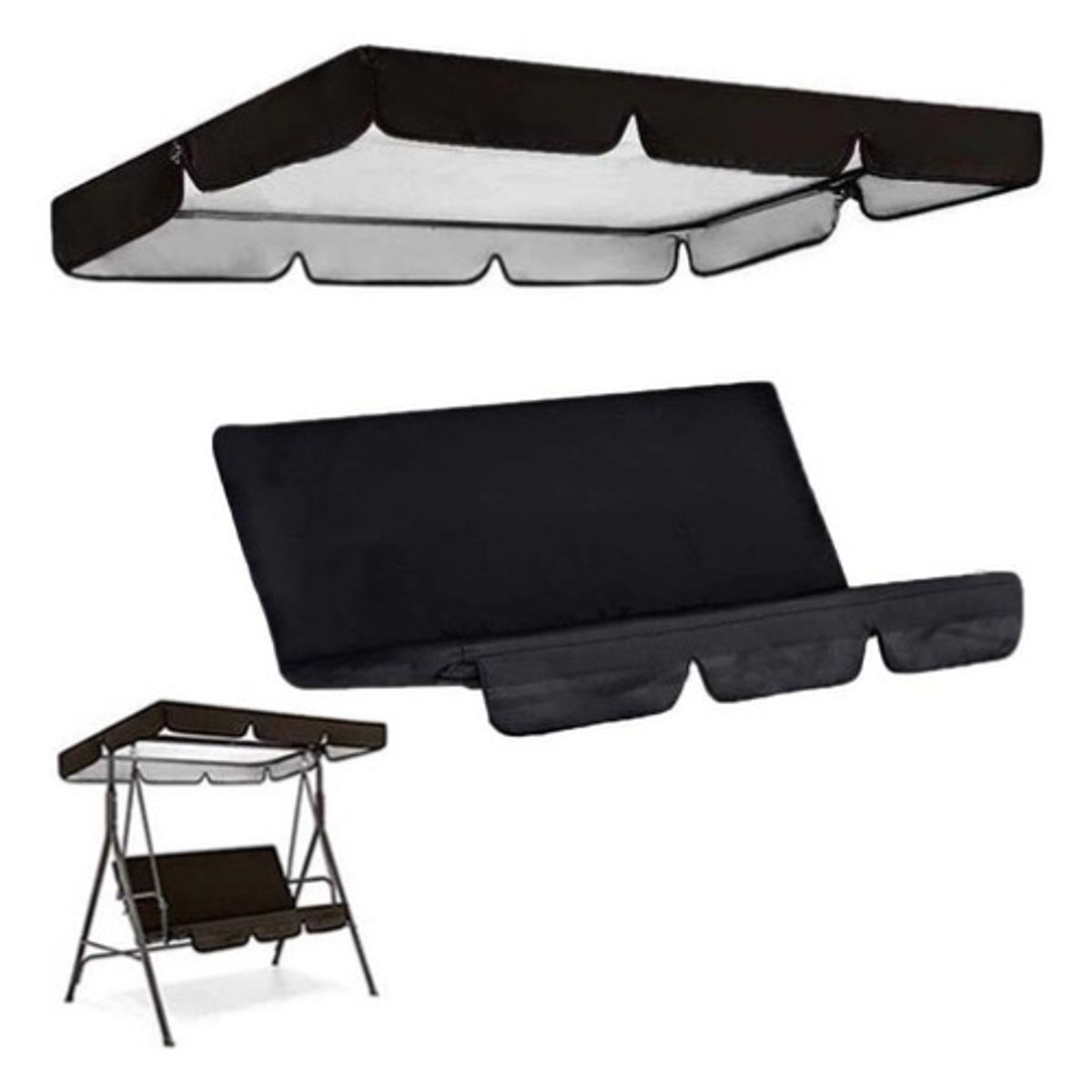 GENERICO - Funda Cobertor Cubre Sillon Columpio Protector 190x132cm Negro - 215219