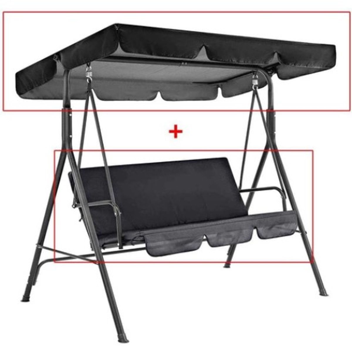 GENERICO - Funda Cobertor Cubre Sillon Columpio Protector 190x132cm Negro - 215219