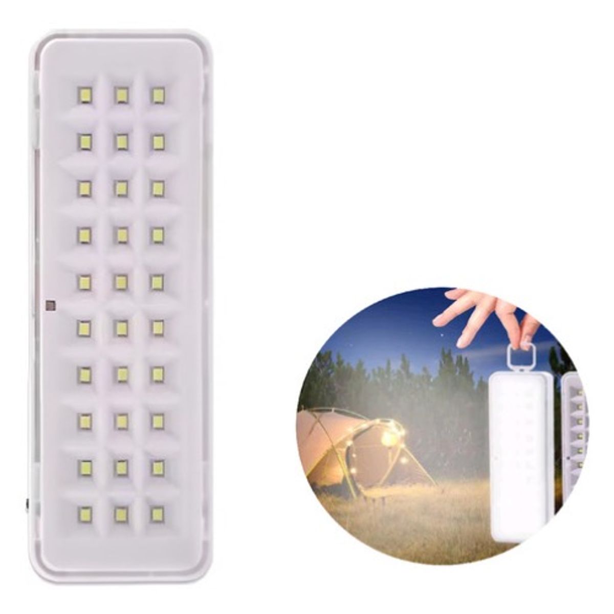 GENERICO - Lámpara Linterna Luz Emergencia Recargable 30led Regulable Blanco - 003412