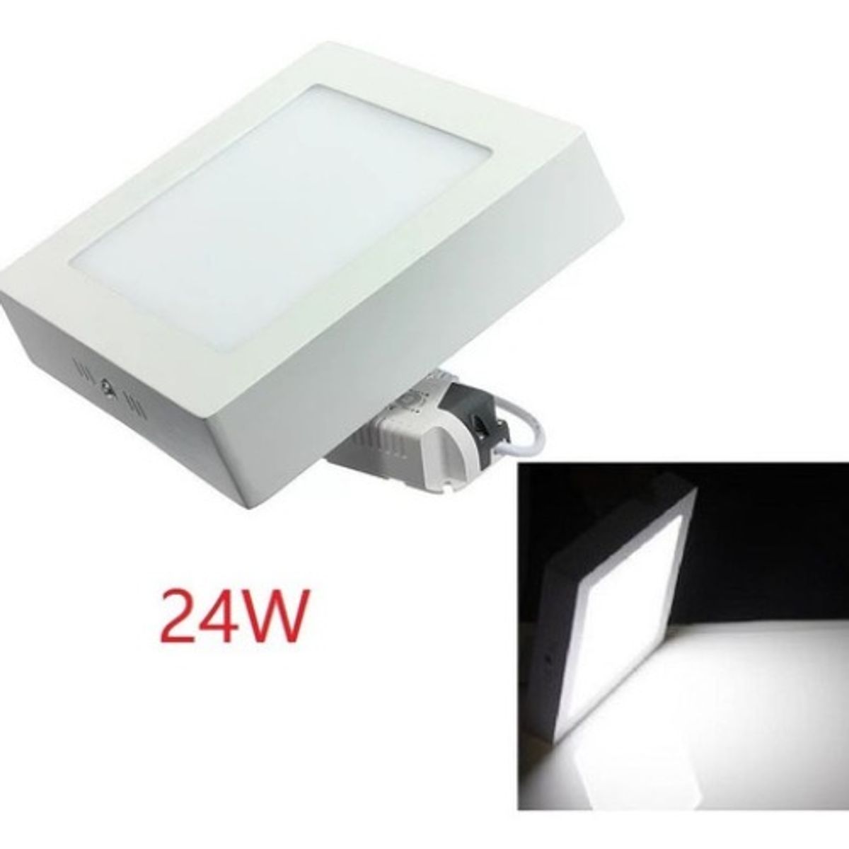 GENERICO - X10 Foco Panel Plafón Led 24w Sobrepuesto Cuadrado Luz Frio Blanco-003041 B-231017