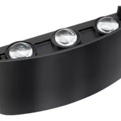 GENERICO - Luz Foco Aplique Para Pared Led 12 Watts Exterior Luz Fria Negro - 295087