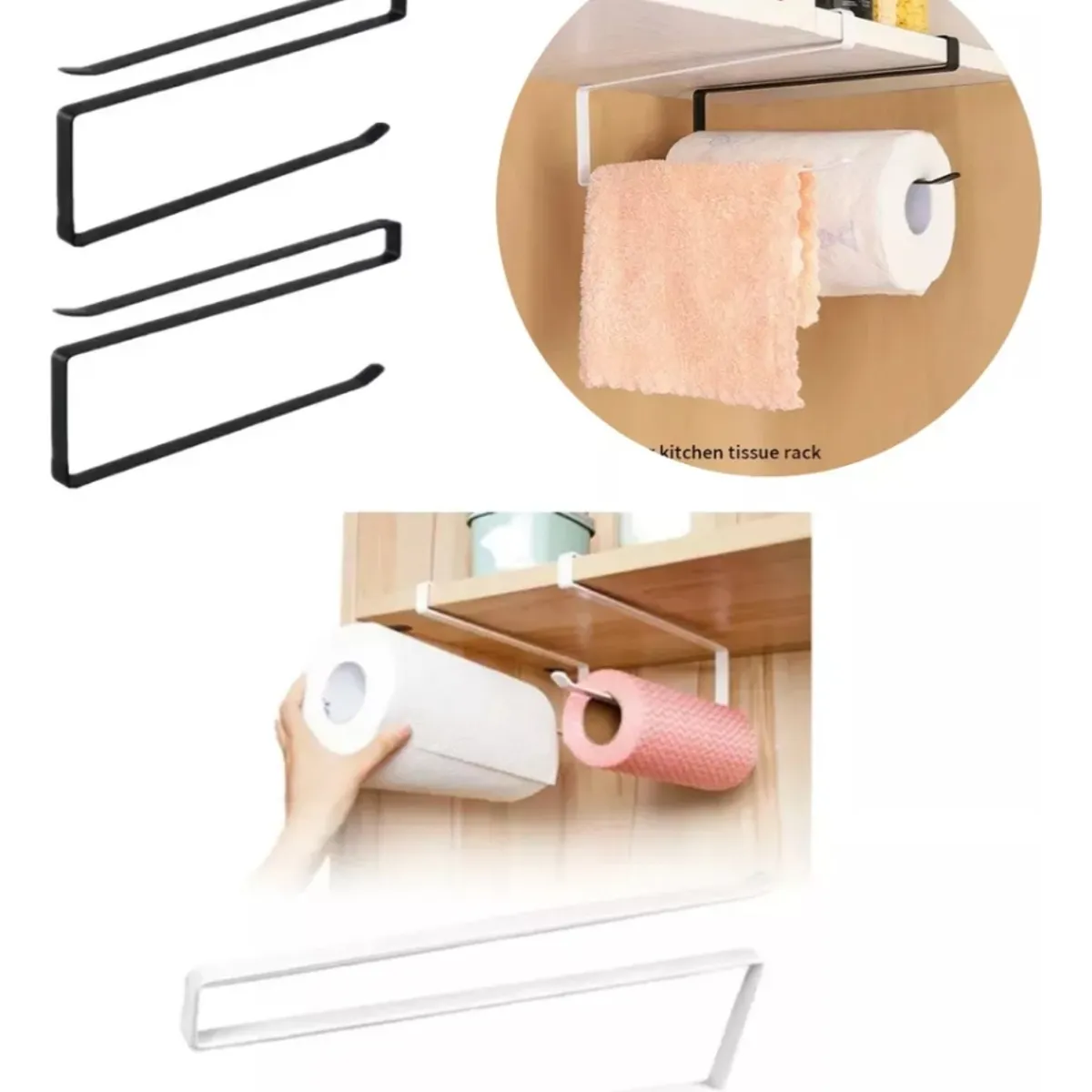 GENERICO - Porta Rollo Servilletas Papel Metálico Variadas Utilidades