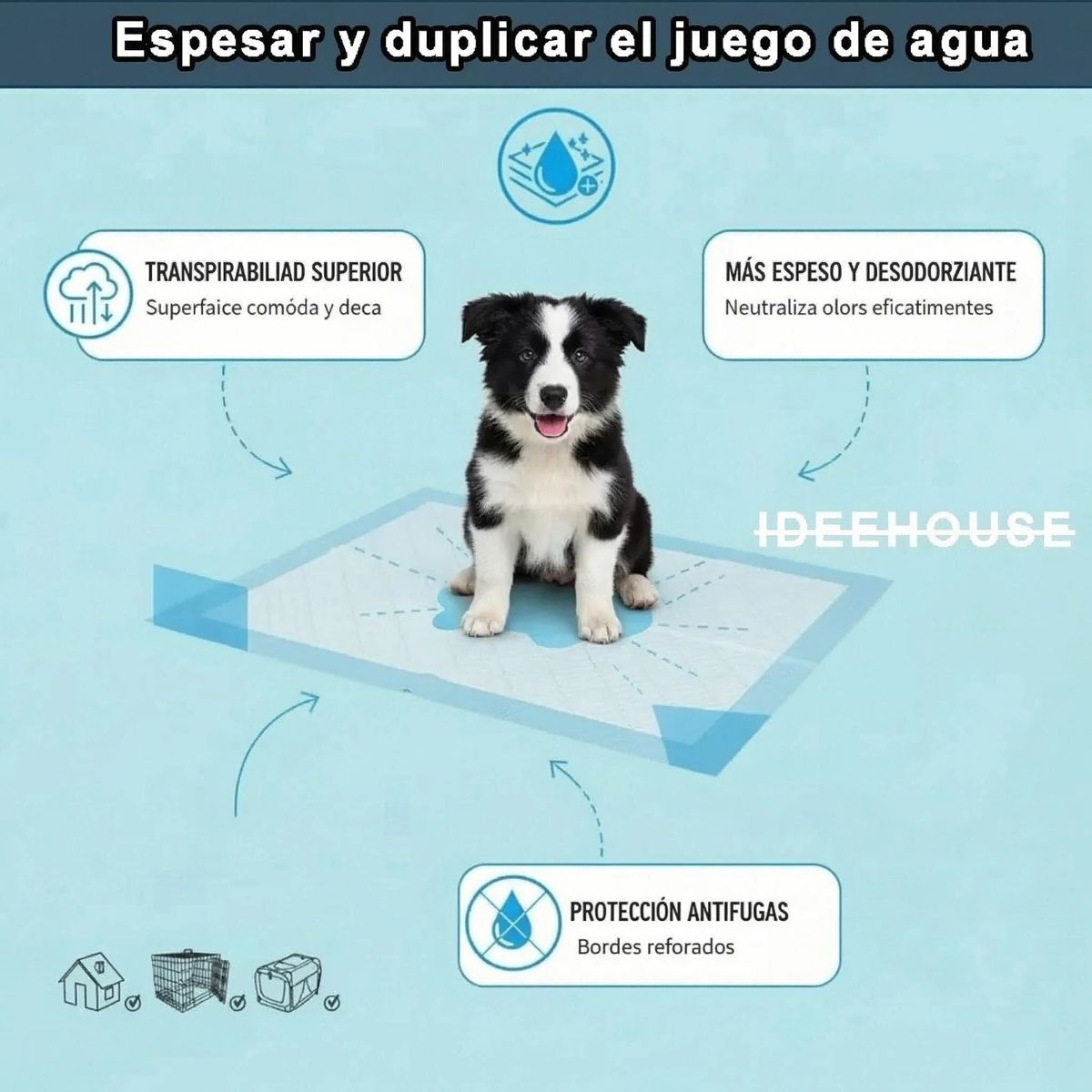 IDEEHOUSE - 100 Sabanillas Perros De Entrenamiento Pañales 45x60Cm