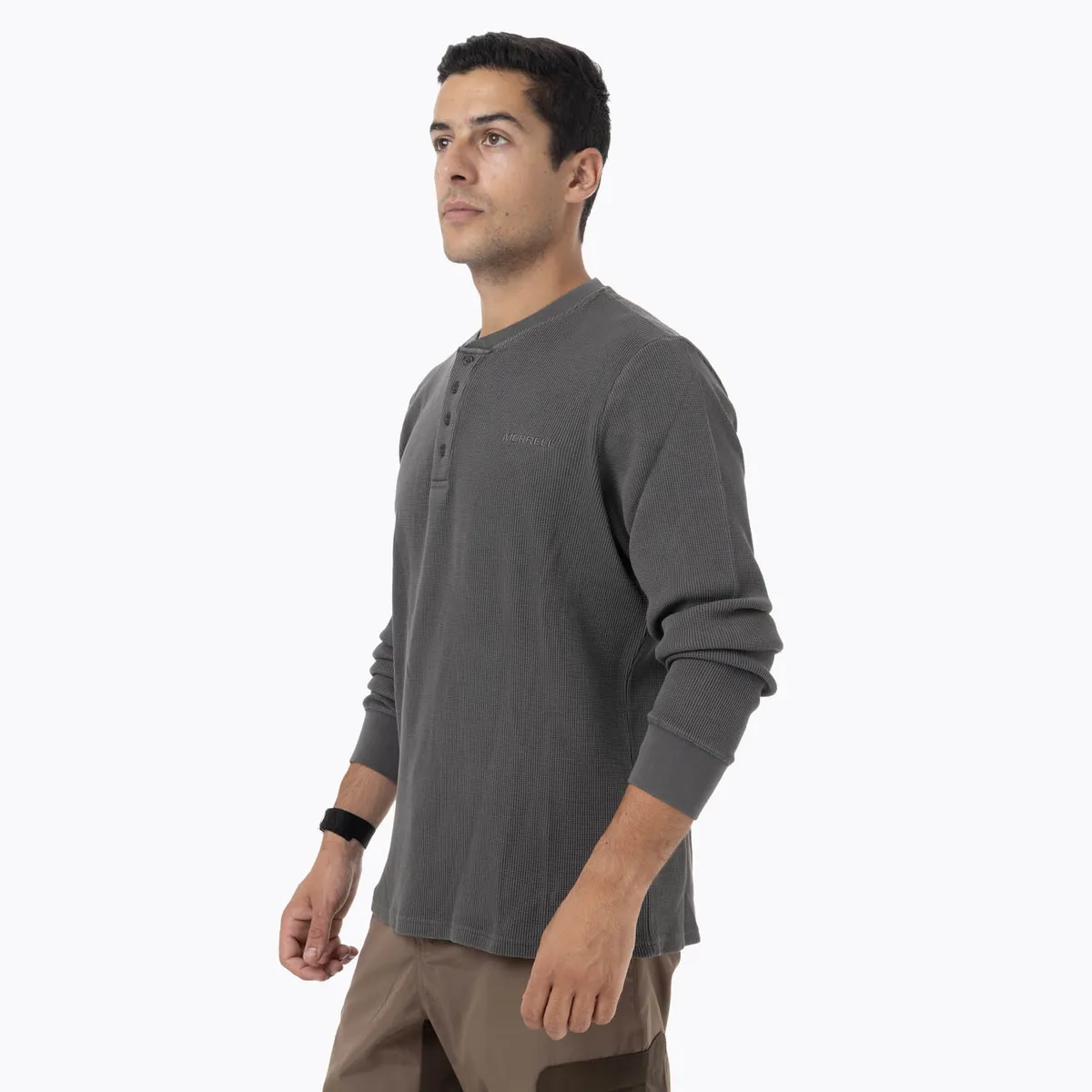 MERRELL - Polera ML Textil Hombre Rapaces Gris Oscuro MERRELL