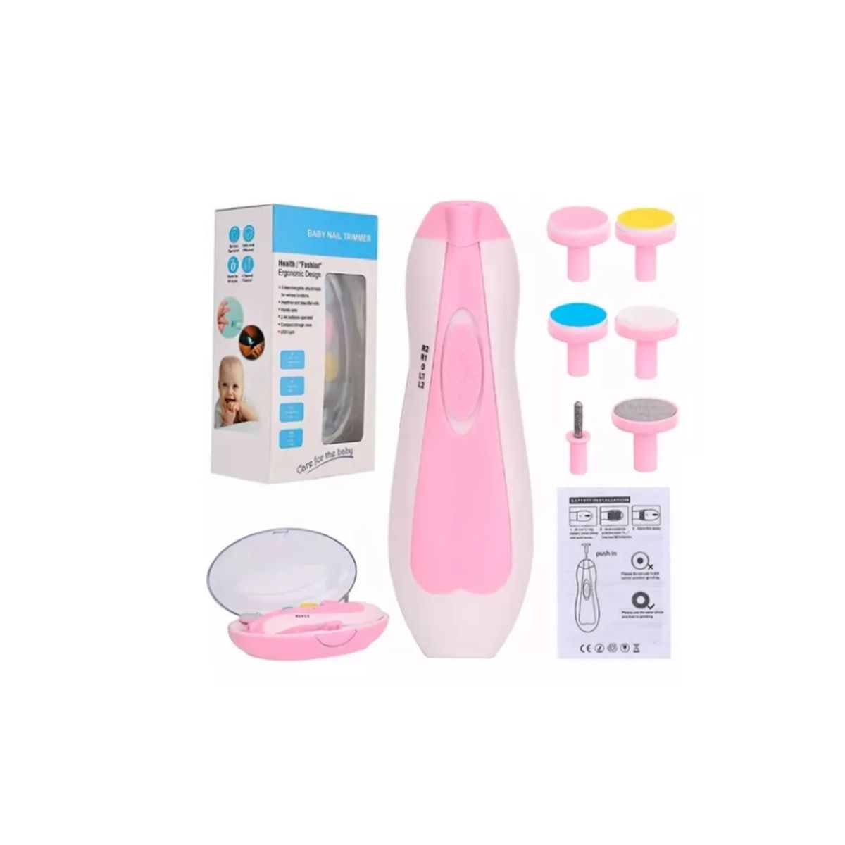 GENERICO - Corta Uñas Para Bebés Y Niños Lima Eléctrica Rosa